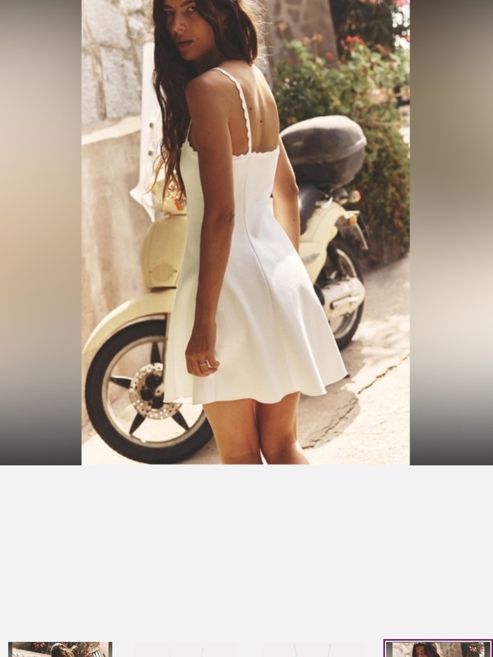 Zara White Spaghetti-Strap Mini Dress